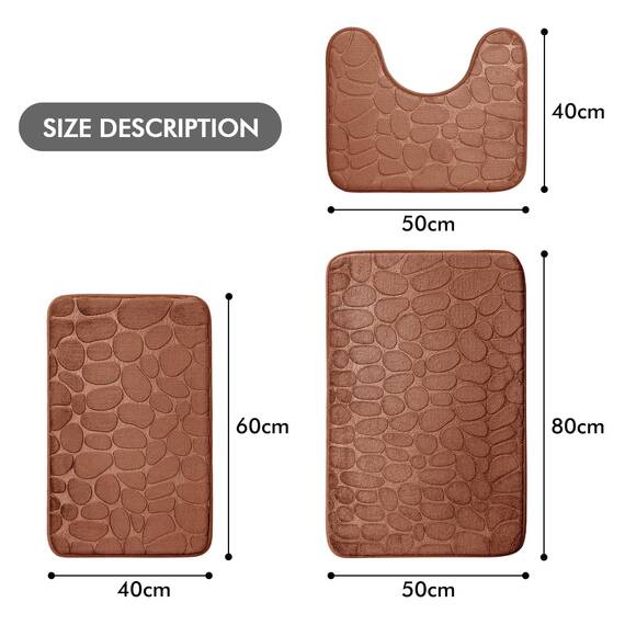 MIULEE Badematte Memoryschaum Badezimmerteppich rutschfeste Badteppich Wasserabsorbierend Badvorleger Schnelltrocknend Waschbar Duschvorleger für Badezimmer 50x80cm Kaffee