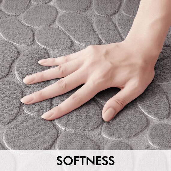 MIULEE Geometrische Badematte Memoryschaum Badezimmerteppich Badteppich Memory Foam Duschvorleger Teppich Badvorleger Fussmatte rutschfeste Matte für Badezimmer Wohnzimmer 40x60 cm Grau