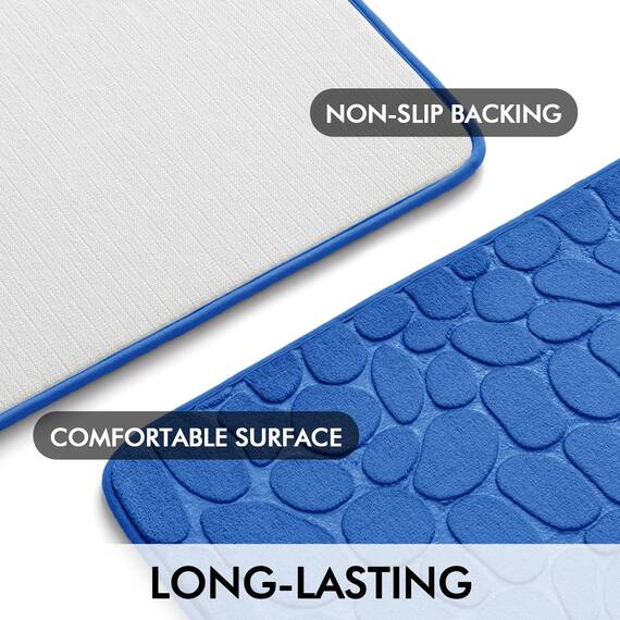 MIULEE Badematte Memoryschaum Badezimmerteppich rutschfeste Badteppich Wasserabsorbierend Badvorleger Schnelltrocknend Waschbar Duschvorleger für Badezimmer 50x80cm Seeblau