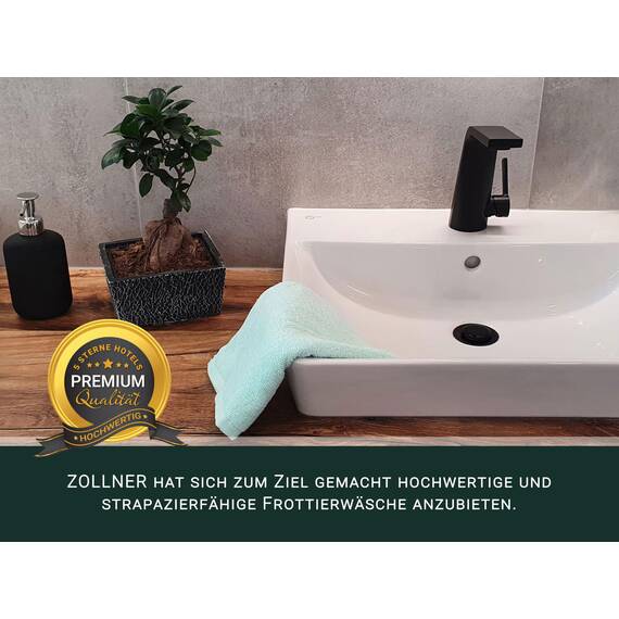 ZOLLNER 25-tlg. Handtuch Set: 10 Gästehandtücher (30x50 cm), 10 Handtücher (50x100 cm), 5 Duschtücher (70x140 cm), weich und saugstark, waschbar bis 60°C, Baumwolle, Mint