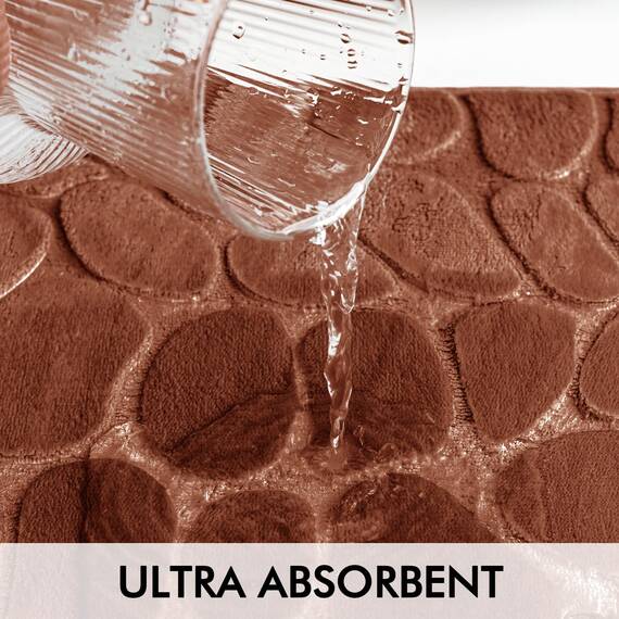 MIULEE Badematte Memoryschaum Badezimmerteppich rutschfeste Badteppich Wasserabsorbierend Badvorleger Schnelltrocknend Waschbar Duschvorleger für Badezimmer 50x80cm Kaffee