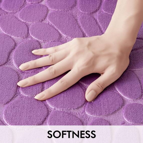 MIULEE Geometrische Badematte Memoryschaum Badezimmerteppich Badteppich Memory Foam Duschvorleger Teppich Badvorleger Fussmatte rutschfeste Matte für Badezimmer Wohnzimmer 50x80 cm Helllila