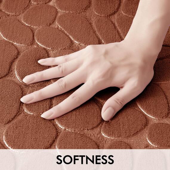 MIULEE Badematte Memoryschaum Badezimmerteppich rutschfeste Badteppich Wasserabsorbierend Badvorleger Schnelltrocknend Waschbar Duschvorleger für Badezimmer 50x80cm Kaffee