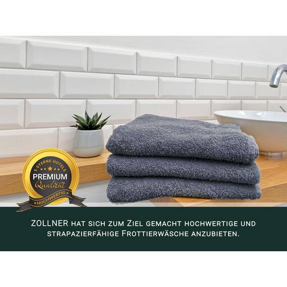 ZOLLNER 25-tlg. Handtuch Set: 10x Gästehandtücher (30x50 cm), 10x Handtücher (50x100 cm), 5x Duschtücher (70x140 cm), weich und saugstark, waschbar bis 60°C, Baumwolle, Grau