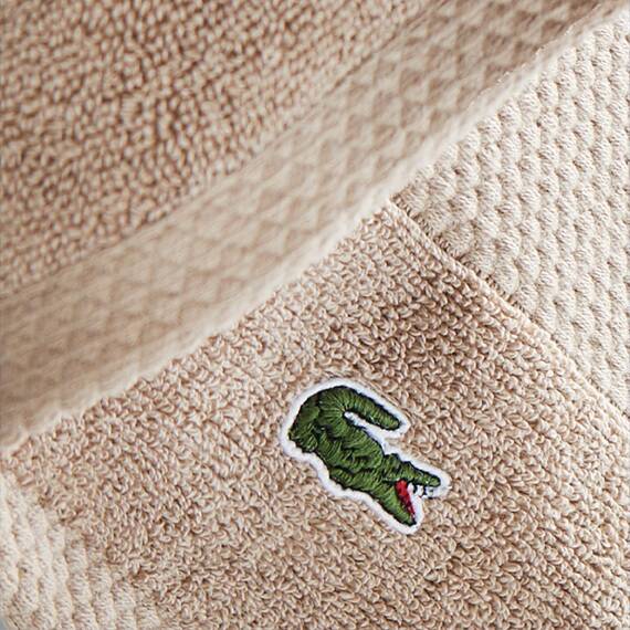 Lacoste Heritage Supima Handtuch, Baumwolle, Sandfarben, 40,6 x 76,2 cm