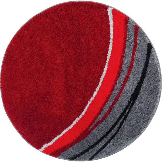 Erwin Müller Badematte Mykonos, Badteppich, Badvorleger rutschhemmend rot Größe rund: 90 cm Ø - kuscheliger Hochflor, für Fußbodenheizung geeignet (weitere Farben, Größen)