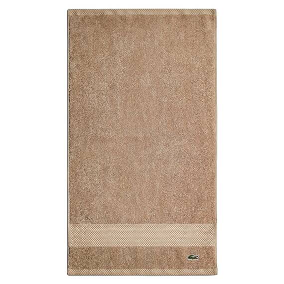 Lacoste Heritage Supima Handtuch, Baumwolle, Sandfarben, 40,6 x 76,2 cm