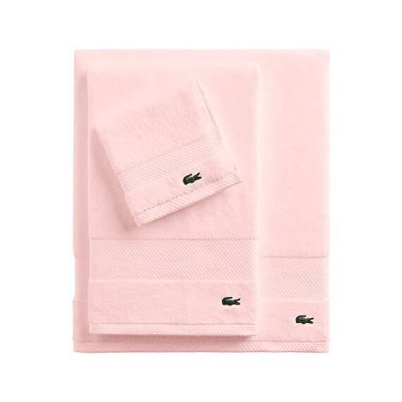 Lacoste Heritage-Supima-Baumwollduschtuch, Hellrosa, 76,2 x 137,2 cm