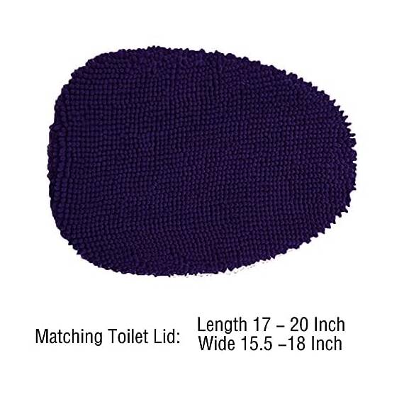 Madeals Badteppich-Set, 4-teilig, mit WC-Deckelbezug, weicher Shaggy-Badteppich-Set, 3-teilig und U-förmiger WC-Bodenteppich, Marineblau