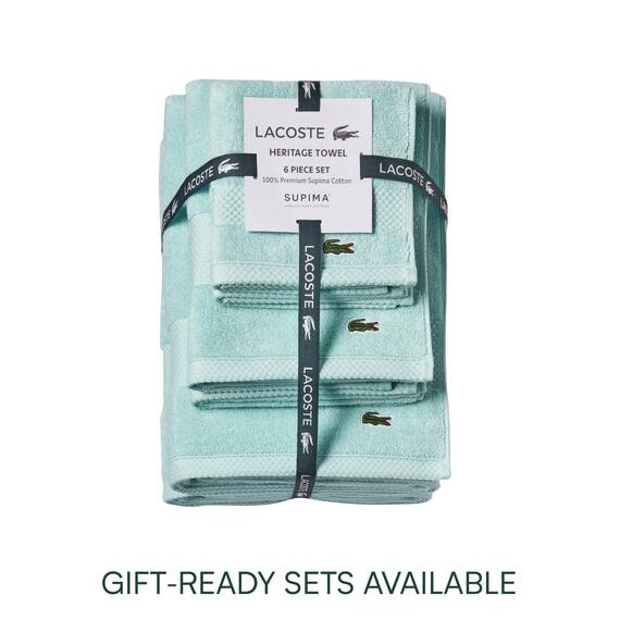 Lacoste Heritage-Supima-Baumwollduschtuch, Mint, XL, 88,9 x 177,8 cm