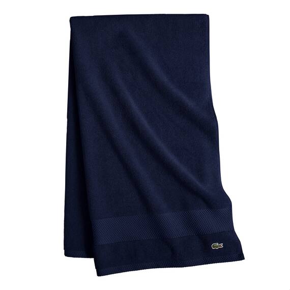 Lacoste Heritage Supima Badetuch, Baumwolle, 88,9 x 177,8 cm, Marineblau