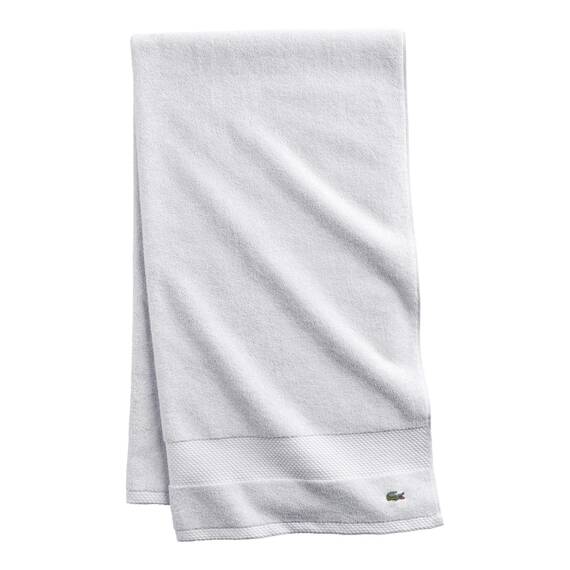 Lacoste Heritage Supima Badetuch, Baumwolle, 76,2 x 137,2 cm, Weiß