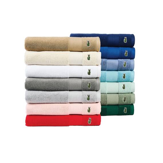 Lacoste Heritage-Supima-Baumwollduschtuch, Sandfarben, XL, 88,9 x 177,8 cm