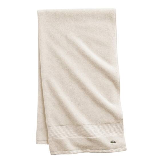 Lacoste Heritage-Supima-Baumwollduschtuch, Kreide, 76,2 x 137,2 cm