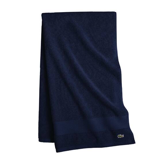 Lacoste Heritage Supima Badetuch, Baumwolle, 88,9 x 177,8 cm, Marineblau