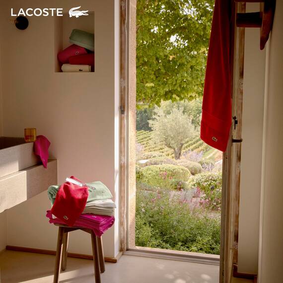 Lacoste Heritage Supima Badematte, Baumwolle, 53,3 x 78,7 cm, Sandfarben