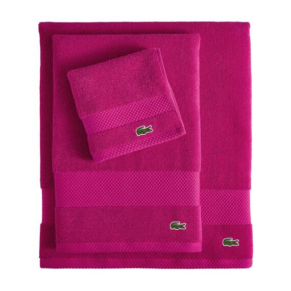 Lacoste Heritage Handtuch aus 100% Supima-Baumwolle, Magenta, 40,6 x 76,2 cm, sehr saugfähig & schnell trocknend, Premium-Badetuch, superweiches Badetuch, für Badezimmer, unverzichtbar, Geschenk für