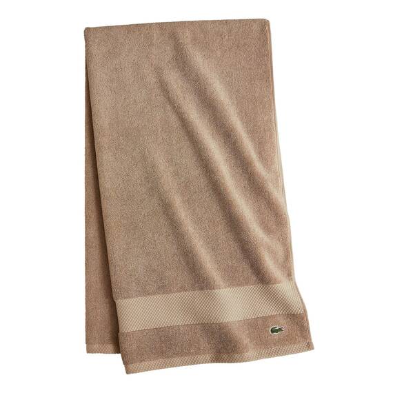 Lacoste Heritage Supima Badetuch, Baumwolle, 76,2 x 137,2 cm, Sandfarben