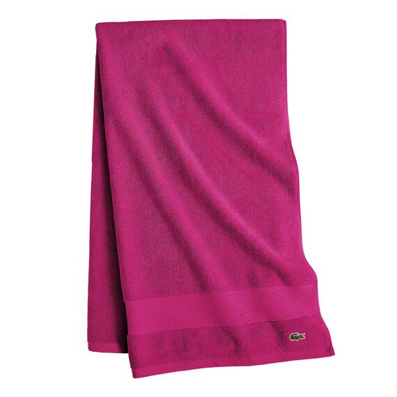Lacoste Heritage Handtuch aus 100% Supima-Baumwolle, Magenta, 40,6 x 76,2 cm, sehr saugfähig & schnell trocknend, Premium-Badetuch, superweiches Badetuch, für Badezimmer, unverzichtbar, Geschenk für