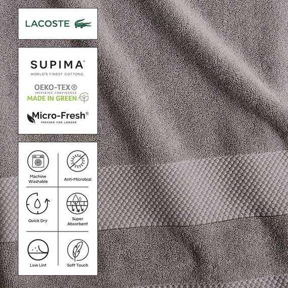 Lacoste Heritage Handtuch aus 100% Supima-Baumwolle, Magenta, 40,6 x 76,2 cm, sehr saugfähig & schnell trocknend, Premium-Badetuch, superweiches Badetuch, für Badezimmer, unverzichtbar, Geschenk für