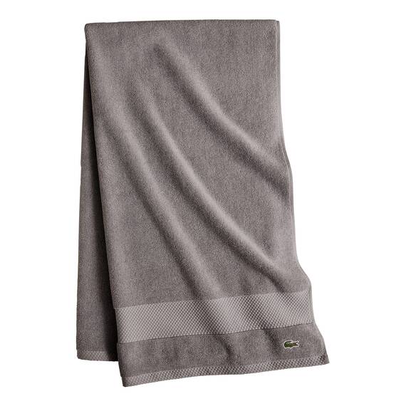 Lacoste Heritage Supima Badetuch, Baumwolle, Meteorit, 88,9 x 177,8 cm