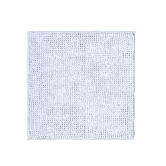 Decomira Badematte rutschfest | Als Badteppich Set kombinierbar | Badezimmer-Teppich Bad-Vorleger waschbar aus Chenille | Duschvorleger für Dusche, Badewannen, WC Vorleger | Weiss - 45x45 cm