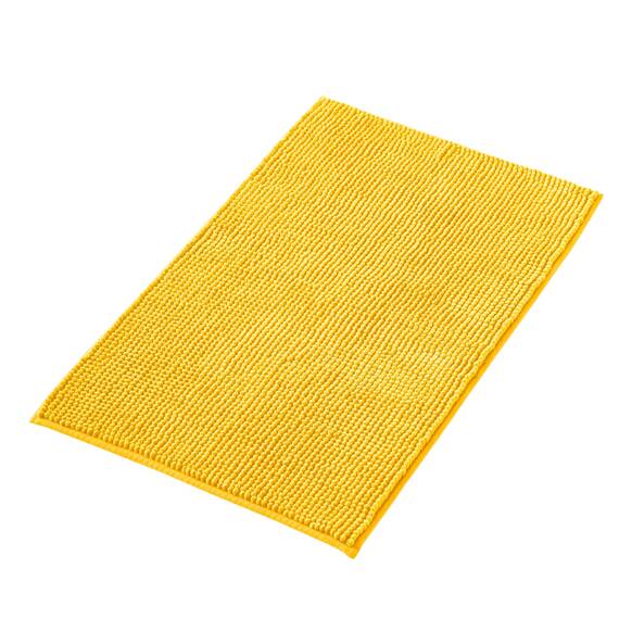 Decomira Badematte rutschfest | Als Badteppich Set kombinierbar | Badezimmer-Teppich Bad-Vorleger waschbar aus Chenille | Duschvorleger für Dusche, Badewannen, WC Deko | Gelb - 40x60 cm