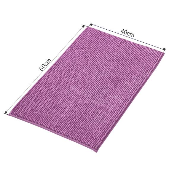 Decomira Badematte rutschfest | Als Badteppich Set kombinierbar | Badezimmer-Teppich Bad-Vorleger waschbar aus Chenille | Duschvorleger für Dusche, Badewannen, WC Deko | Lila - 40x60 cm