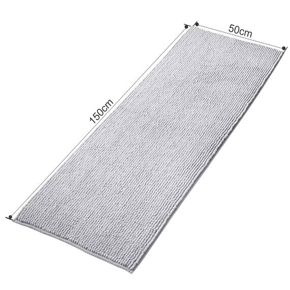 Decomira Badematte rutschfest | Als Badteppich Set kombinierbar | Badezimmer-Teppich Bad-Vorleger waschbar aus Chenille | Duschvorleger für Dusche, Badewannen, WC Deko | Grau - 50x150 cm