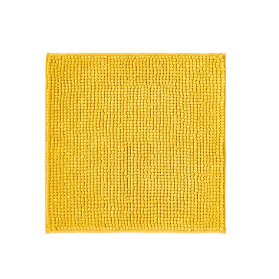 Decomira Badematte rutschfest | Als Badteppich Set kombinierbar | Badezimmer-Teppich Bad-Vorleger waschbar aus Chenille | Duschvorleger für Dusche, Badewannen, WC Vorleger | Gelb - 45x45 cm