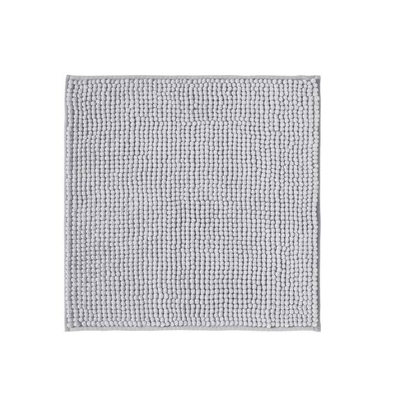 Decomira Badematte rutschfest | Als Badteppich Set kombinierbar | Badezimmer-Teppich Bad-Vorleger waschbar aus Chenille | Duschvorleger für Dusche, Badewannen, WC Vorleger | Grau - 45x45 cm