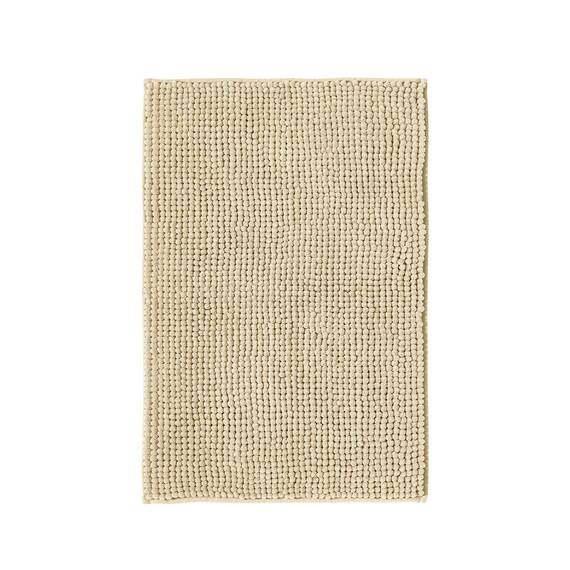 Decomira Badematte rutschfest | Als Badteppich Set kombinierbar | Badezimmer-Teppich Bad-Vorleger waschbar aus Chenille | Duschvorleger für Dusche, Badewannen, WC Deko | Beige - 50x80 cm