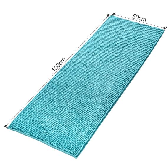 Decomira Badematte rutschfest | Als Badteppich Set kombinierbar | Badezimmer-Teppich Bad-Vorleger waschbar aus Chenille | Duschvorleger für Dusche, Badewannen, WC Deko | Petrol Türkis - 50x150 cm