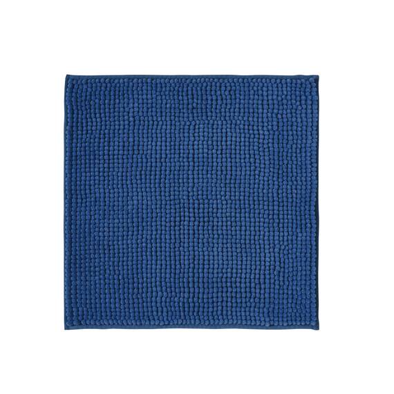 Decomira Badematte rutschfest | Als Badteppich Set kombinierbar | Badezimmer-Teppich Bad-Vorleger waschbar aus Chenille | Duschvorleger für Dusche, Badewannen, WC Vorleger | Blau - 45x45 cm