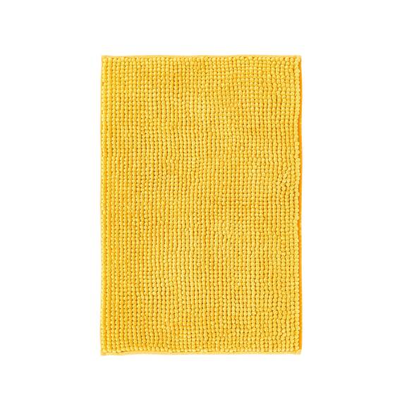 Decomira Badematte rutschfest | Als Badteppich Set kombinierbar | Badezimmer-Teppich Bad-Vorleger waschbar aus Chenille | Duschvorleger für Dusche, Badewannen, WC Deko | Gelb - 50x80 cm