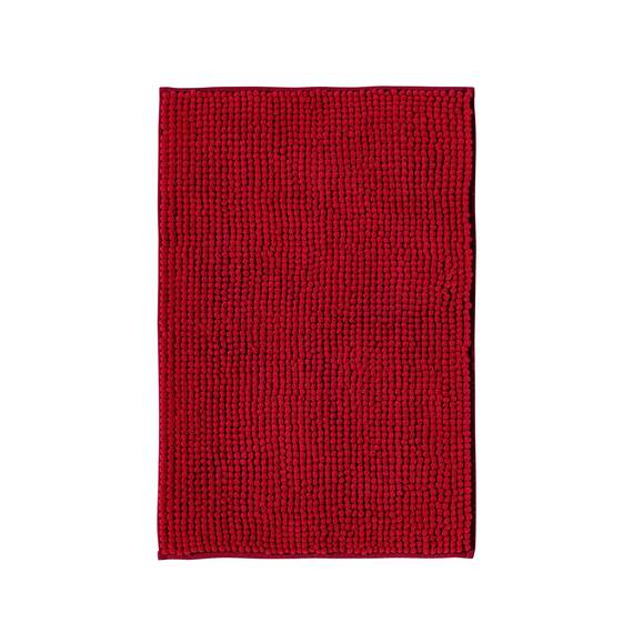 Decomira Badematte rutschfest | Als Badteppich Set kombinierbar | Badezimmer-Teppich Bad-Vorleger waschbar aus Chenille | Duschvorleger für Dusche, Badewannen, WC Deko | Rot - 50x80 cm