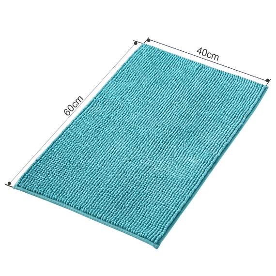 Decomira Badematte rutschfest | Als Badteppich Set kombinierbar | Badezimmer-Teppich Bad-Vorleger waschbar aus Chenille | Duschvorleger für Dusche, Badewannen, WC Deko | Petrol Türkis - 40x60 cm
