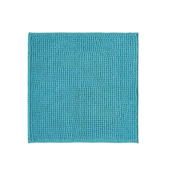 Decomira Badematte rutschfest | Als Badteppich Set kombinierbar | Badezimmer-Teppich Bad-Vorleger waschbar aus Chenille | Duschvorleger für Dusche, Badewannen, WC Vorleger | Petrol Türkis - 45x45 cm