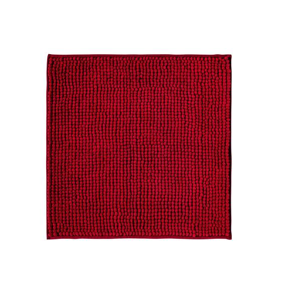 Decomira Badematte rutschfest | Als Badteppich Set kombinierbar | Badezimmer-Teppich Bad-Vorleger waschbar aus Chenille | Duschvorleger für Dusche, Badewannen, WC Vorleger | Rot - 45x45 cm