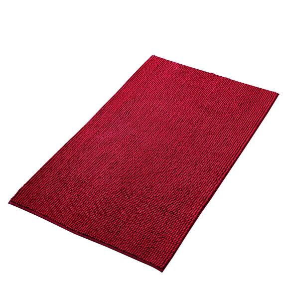 Decomira Badematte rutschfest | Als Badteppich Set kombinierbar | Badezimmer-Teppich Bad-Vorleger waschbar aus Chenille | Duschvorleger für Dusche, Badewannen, WC Deko | Rot - 70x120 cm