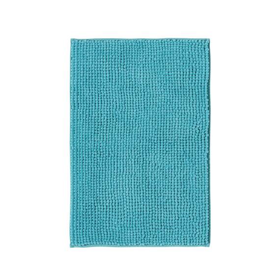 Decomira Badematte rutschfest | Als Badteppich Set kombinierbar | Badezimmer-Teppich Bad-Vorleger waschbar aus Chenille | Duschvorleger für Dusche, Badewannen, WC Deko | Petrol Türkis - 50x80 cm