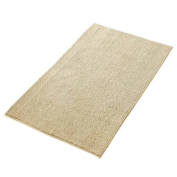 Decomira Badematte rutschfest | Als Badteppich Set kombinierbar | Badezimmer-Teppich Bad-Vorleger waschbar aus Chenille | Duschvorleger für Dusche, Badewannen, WC Deko | Beige - 70x120 cm