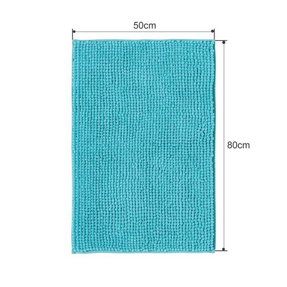 Decomira Badematte rutschfest | Als Badteppich Set kombinierbar | Badezimmer-Teppich Bad-Vorleger waschbar aus Chenille | Duschvorleger für Dusche, Badewannen, WC Deko | Türkis - 50x80 cm (2stk)