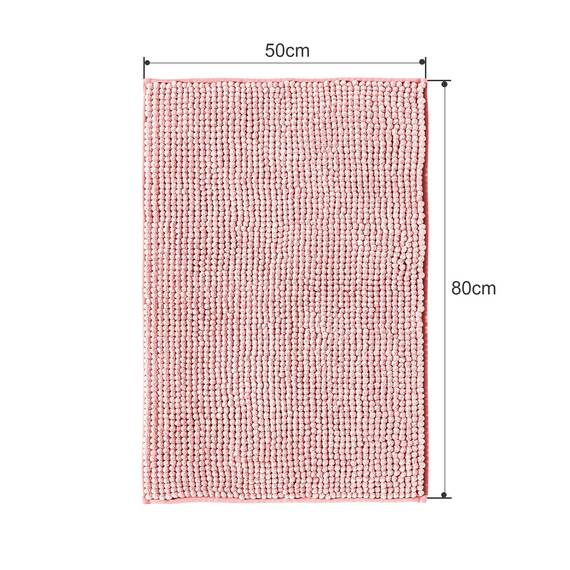 Decomira Badematte rutschfest | Als Badteppich Set kombinierbar | Badezimmer-Teppich Bad-Vorleger waschbar aus Chenille | Duschvorleger für Dusche, Badewannen, WC Deko | Rosa - 50x80 cm (2stk)