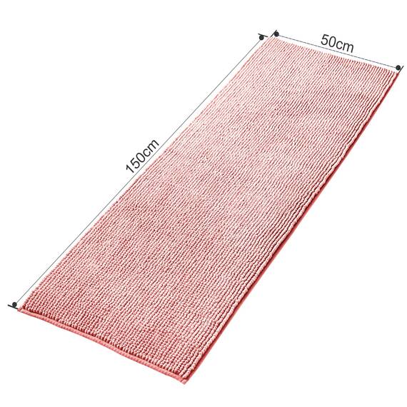Decomira Badematte rutschfest | Als Badteppich Set kombinierbar | Badezimmer-Teppich Bad-Vorleger waschbar aus Chenille | Duschvorleger für Dusche, Badewannen, WC Deko | Rosa - 50x150 cm