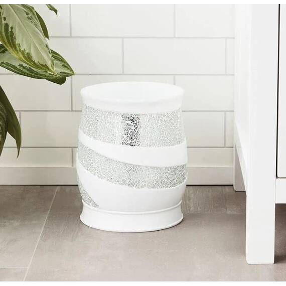 Zahari Home Sinatra Badezimmer-Zubehör-Set, Abfallkorb und Taschentuchbox, modern, dekorativ, schöne Designs, Badezimmer-Dekor-Set für Zuhause, luxuriöses Bad-Set, Mosaikglas