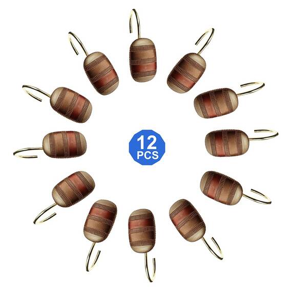 Zahari Home Contempo 13-teiliges Badezimmer-Duschvorhang-Set, luxuriöser, klassischer, grauer Duschvorhang aus Stoff und 12 Haken, modern, einzigartiges Design, stilvolle Badezimmer-Sets
