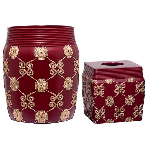 Zahari Home 2-teiliges elegantes Luxus-Badezimmerzubehör-Set aus Roségold, moderner Duschkorb & Taschentuchbox, klassisches Luxus-Design, zeitgenössische Dekoration, schönes einzigartiges Design