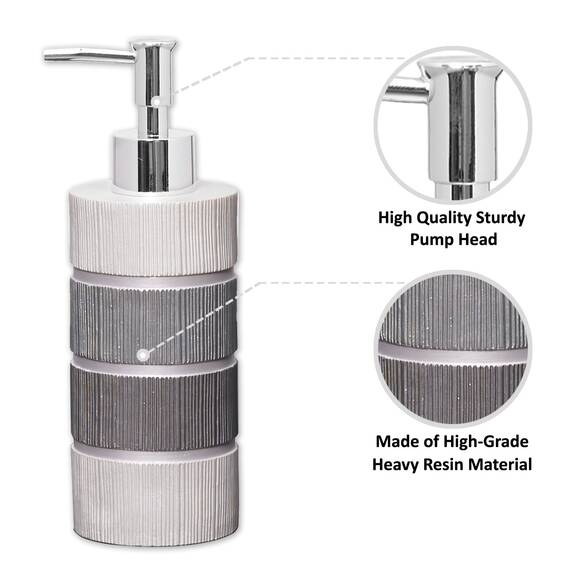 Zahari Home 4-teiliges modernes Badezimmer-Zubehör-Set, moderner Seifenspender, Becher, Zahnbürstenhalter und Seifenhalter, luxuriös, zeitgenössisch, einzigartiges Design, luxuriöses Bad-Set