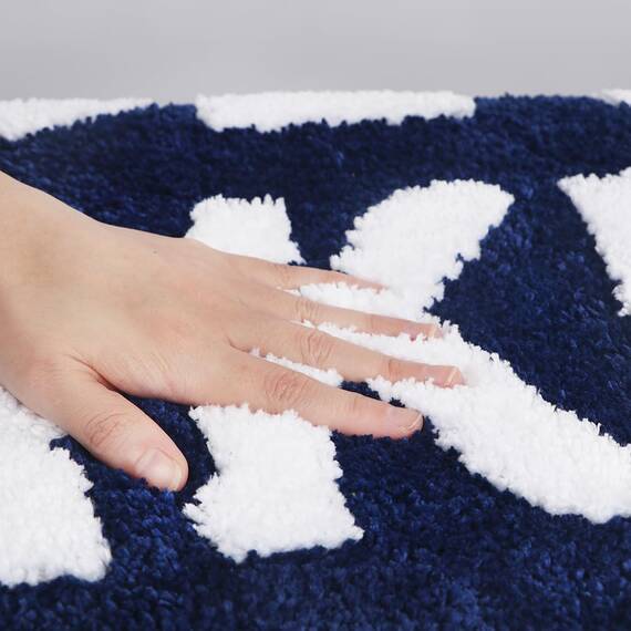 Zeeinx Get Naked Badematte, niedlicher Badezimmerteppich, rutschfeste Mikrofaser, lustige Badezimmer-Dekoration, maschinenwaschbar, marineblau, Badematte für Badewanne und Dusche, 45,7 x 119,4 cm